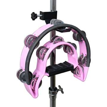 YTYKINOY Black Headphone Headset Tambourine Holder Hanger Clip Stand for Microphone/Musical Stand