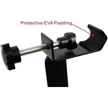 YTYKINOY Black Headphone Headset Tambourine Holder Hanger Clip Stand for Microphone/Musical Stand