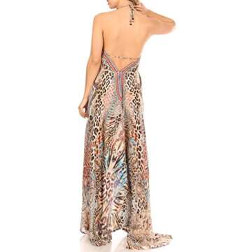 Sakkas 1817 Lizi Women's Maxi High-Low Halter Dress - Perfect for Summer Events