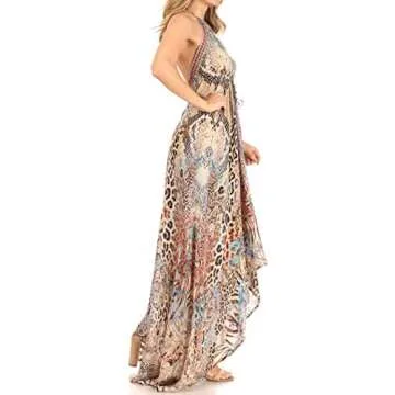 Sakkas Lizi Women's Maxi Halter Dress - Vibrant Summer Wear