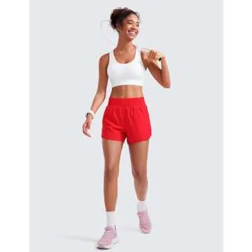 CRZ YOGA Women’s 3'' High Waisted Running Shorts