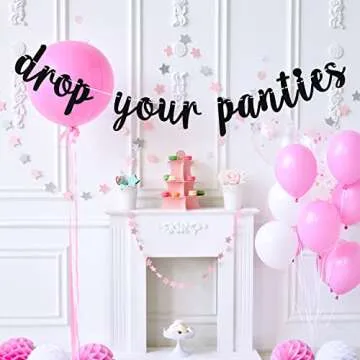 Black Glitter Drop Your Panties Banner for Celebrations