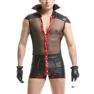 Mens Sexy Cosplay Lingerie Bodysuit for Bold Nights