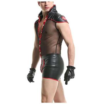 Mens Sexy Cosplay Lingerie Bodysuit for Bold Nights