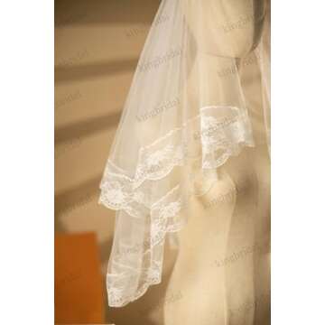 Elegant 2 Tier Lace Bridal Veil for Modern Brides