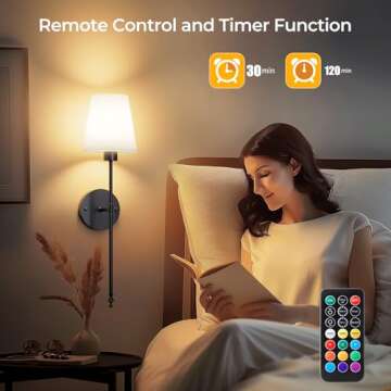 Stylish Brightown Battery Operated Wall Sconces Set of 2