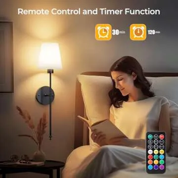 Stylish Brightown Battery Operated Wall Sconces Set of 2