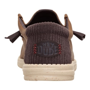 Comfortable HEYDUDE Wally Waxed Brown Casual Loafers