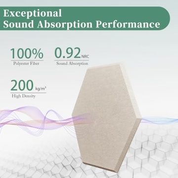 Hexagonal Acoustic Panels - 12 Pack for Superior Sound Absorption and DIY Creativity