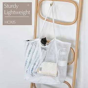 Stylish HOXIS Mesh Beach Tote for Women - Lightweight & Durable