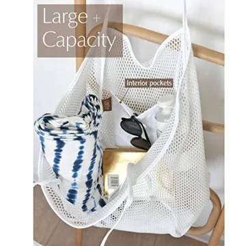 Stylish HOXIS Mesh Beach Tote for Women - Lightweight & Durable