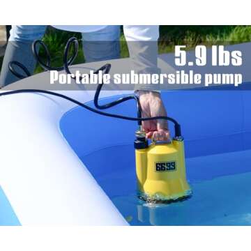 6699 1/6HP Portable Utility Pump Submersible Small Backup Sump Pump Draining pump to Remove Water fr...