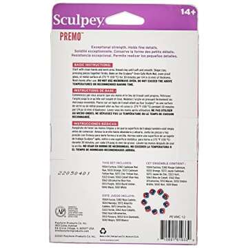 Sculpey Premo Classic Mixing Color sampler pack, 12 colors, Polymer Oven-Bake Clay, Non Toxic, 12 oz...