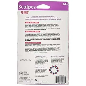 Sculpey Premo Classic Mixing Color sampler pack, 12 colors, Polymer Oven-Bake Clay, Non Toxic, 12 oz...