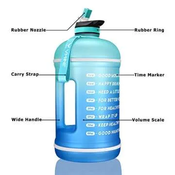 Vmini Motivational Water Bottle - 1 Gallon with Time Markers