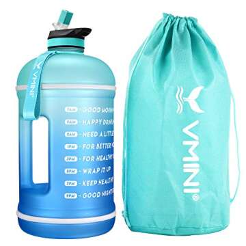 Vmini Motivational Water Bottle - 1 Gallon with Time Markers