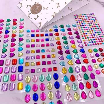 Elwish 365pcs Round Jewels Stickers for Crafts - Bling Jewels