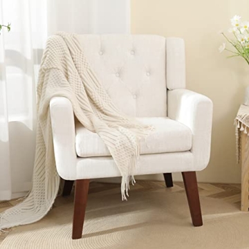 Stylish Accent Reading Chair with Button-Tufted Design for Living Room & Bedroom Comfort