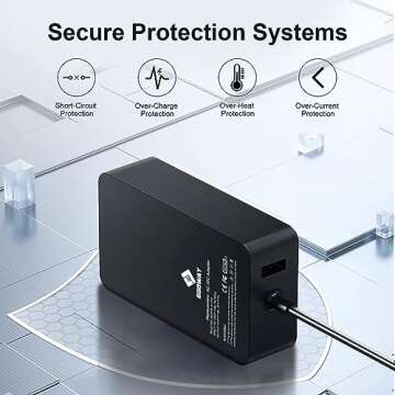 65W Surface Pro Laptop Charger for Microsoft Surface Pro X, 10, 9, 8, 7, 7+, 6, 5, 4, 3/ Surface Laptop 6 5 3 2 1 / Surface Book 2&3 13.5“, Surface Pro Charger, Support 44W, 36W, LED, 6FT