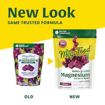 MegaFood Relax + Calm Magnesium Supplement - Soft Chews with Magnesium Citrate & Magnesium Malate for Heart Health, Muscle Tension & More - Vegetarian - Grape-Flavor - 60 Chews (30 Servings)