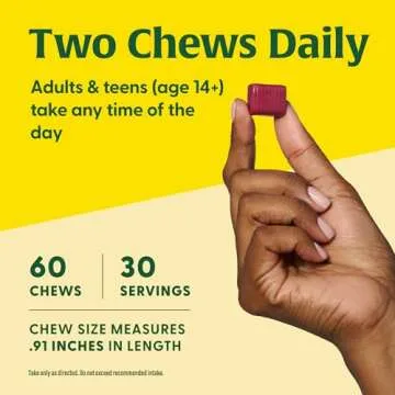 MegaFood Relax + Calm Magnesium Supplement - Soft Chews with Magnesium Citrate & Magnesium Malate for Heart Health, Muscle Tension & More - Vegetarian - Grape-Flavor - 60 Chews (30 Servings)