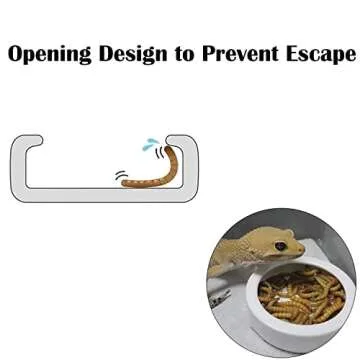2 Pcs Reptile Food Bowl Ceramic Water Feeder Bowls Anti-Escape Mini Reptile Feeder for Lizard, Gecko...