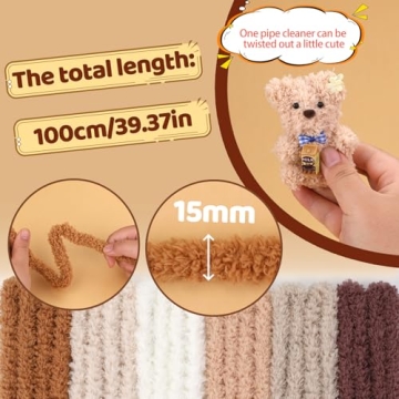 Zlulary Jumbo Coral Fleece Pipe Cleaners for DIY Crafts