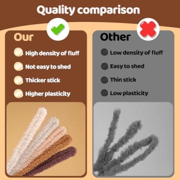 Zlulary Jumbo Coral Fleece Pipe Cleaners for DIY Crafts