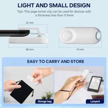 Oresoc RF Remote Control Page Turner for Kindle Paperwhite,Kindle Accessories Remote Photo and Video for E-Book iPhone iPad Android Tablets Reading Novels Comics Remote Control Extenders(White)