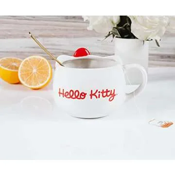 Silver Buffalo Hello Kitty Face Ceramic 3D Sculpted Mug, 22-Ounces