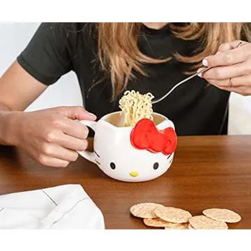 Silver Buffalo Hello Kitty Face Ceramic 3D Sculpted Mug, 22-Ounces