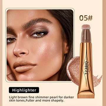 Liquid Contour Beauty Wand, Highlighter and Bronzer Stick with Cushion Applicator Attached Easy to B...