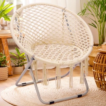 PASAMIC Boho Chair - Stylish Handmade Cotton Saucer Chair