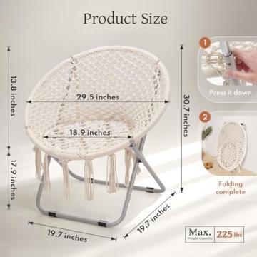 PASAMIC Boho Chair - Stylish Handmade Cotton Saucer Chair