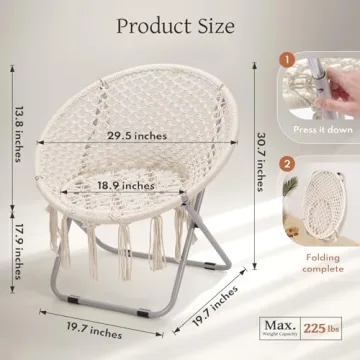 PASAMIC Boho Chair - Stylish Handmade Cotton Saucer Chair