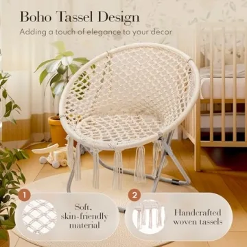 PASAMIC Boho Chair - Stylish Handmade Cotton Saucer Chair
