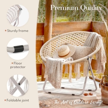 PASAMIC Boho Chair - Stylish Handmade Cotton Saucer Chair