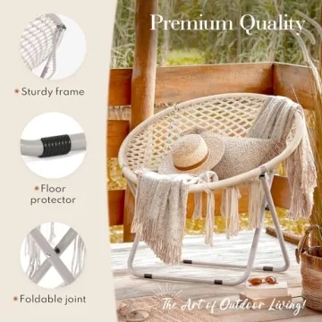 PASAMIC Boho Chair - Stylish Handmade Cotton Saucer Chair