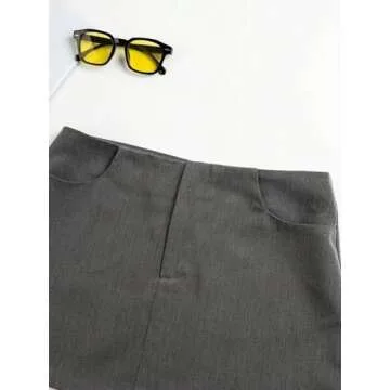 Stylish SHENHE Women's Low Rise Mini Skirt in Dark Grey