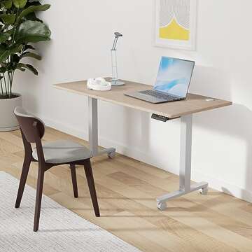 BANTI 55'' Standing Desk, Electric Stand up Height Adjustable Home Office Table, Sit Stand Desk with...