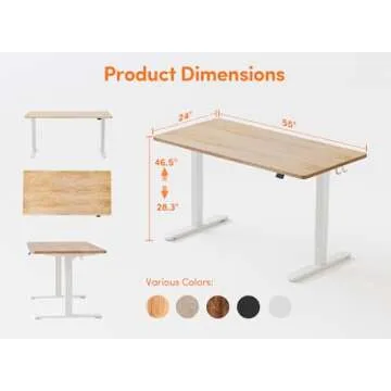 BANTI 55'' Standing Desk, Electric Stand up Height Adjustable Home Office Table, Sit Stand Desk with Splice Board, Maple