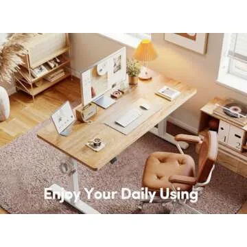 BANTI 55'' Standing Desk, Electric Stand up Height Adjustable Home Office Table, Sit Stand Desk with Splice Board, Maple