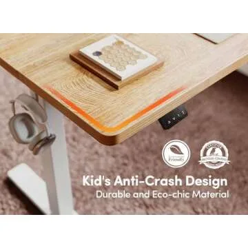 BANTI 55'' Standing Desk, Electric Stand up Height Adjustable Home Office Table, Sit Stand Desk with Splice Board, Maple