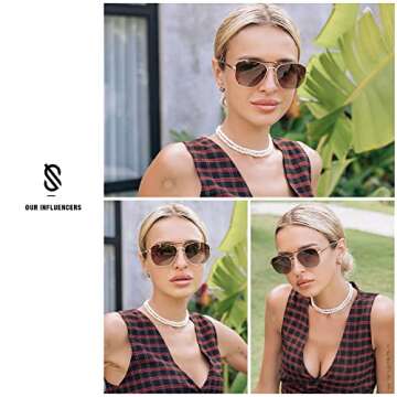SOJOS Retro Aviator Polarized Sunglasses for All - UV400 Protection, Vintage Style