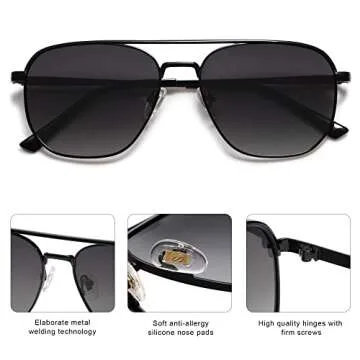 SOJOS Retro Aviator Polarized Sunglasses UV400 for All