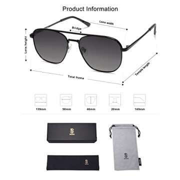 SOJOS Retro Aviator Polarized Sunglasses UV400 for All