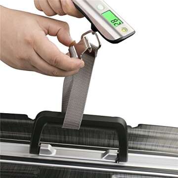 Luggage Scale, LEOKOR Hand Scales with Tape Measure for Travel Baggage Weight (Black)