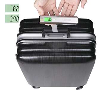 Luggage Scale, LEOKOR Hand Scales with Tape Measure for Travel Baggage Weight (Black)