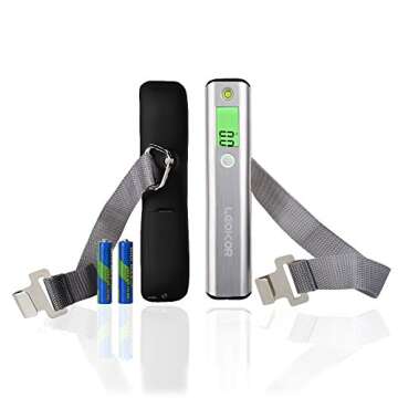 Luggage Scale, LEOKOR Hand Scales with Tape Measure for Travel Baggage Weight (Black)