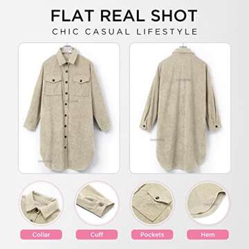 Chic Women's Corduroy Shirt Jacket for All Seasons